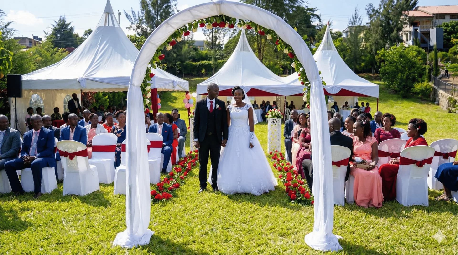 Beautiful wedding celebration at Happyland Gardens